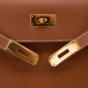Hermès Kelly 28 Sellier Courchevel Gold Gold GHW