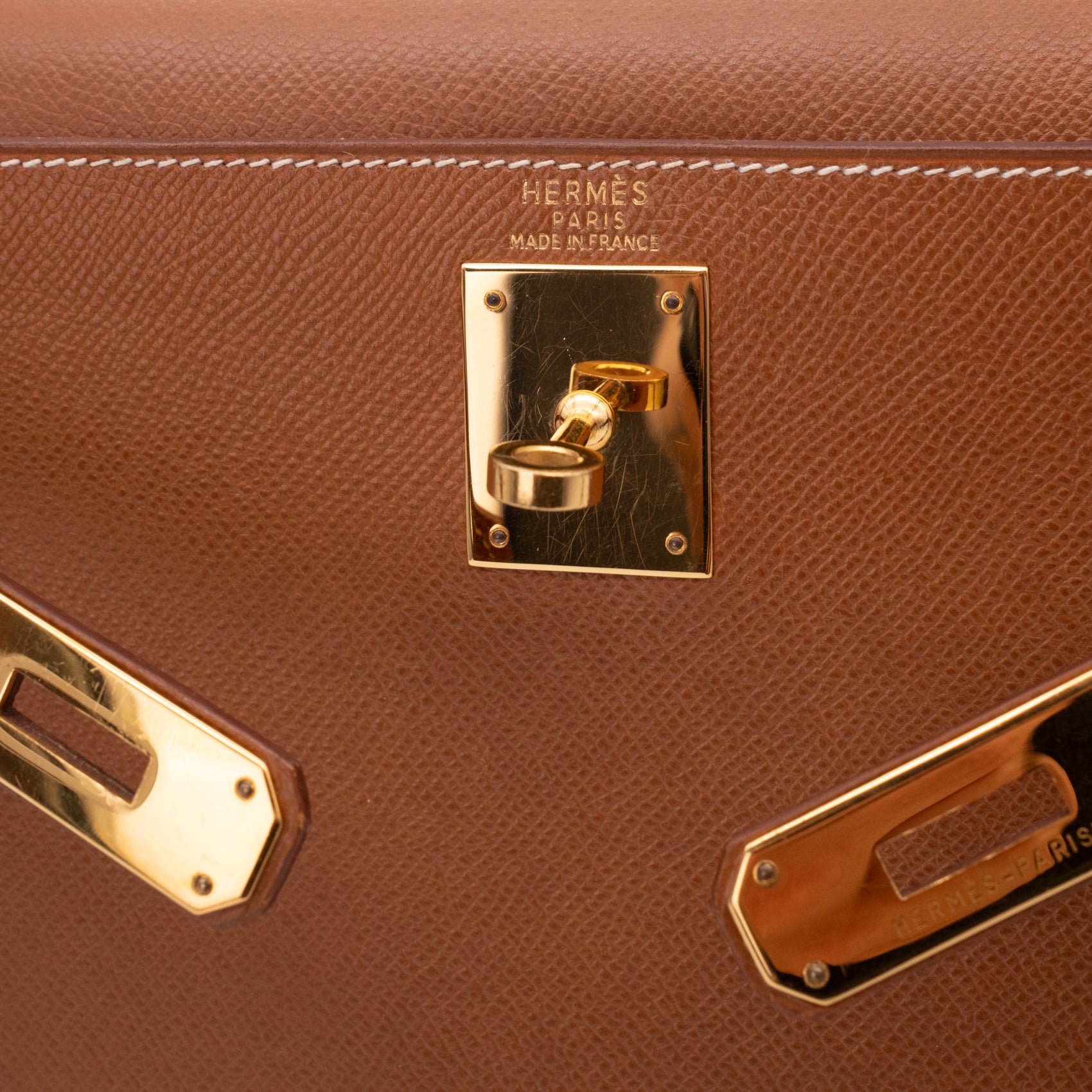 Hermès Kelly 28 Sellier Courchevel Gold Gold GHW