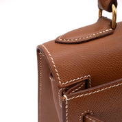 Hermès Kelly 28 Sellier Courchevel Gold Gold GHW