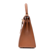 Hermès Kelly 28 Sellier Courchevel Gold Gold GHW