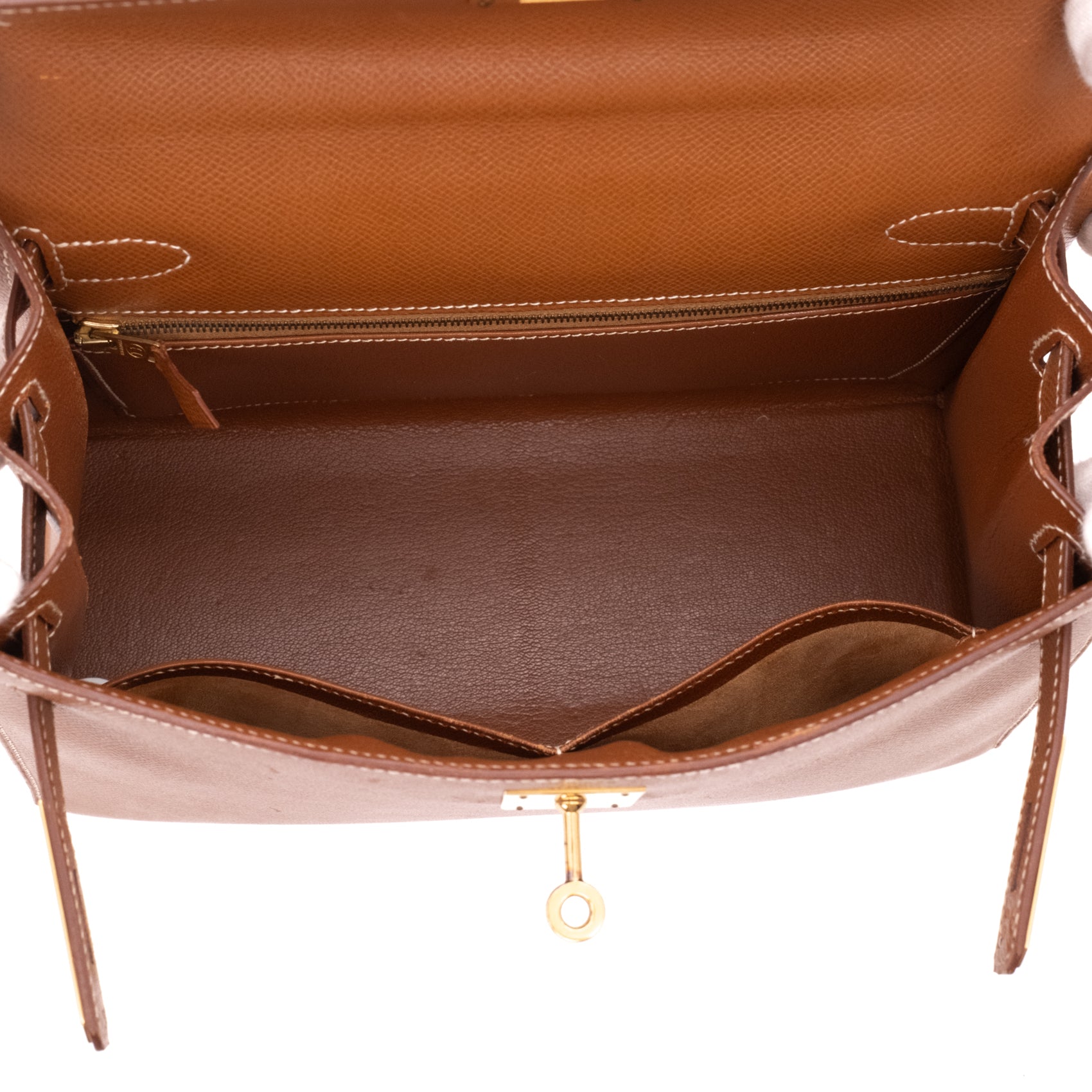 Hermès Kelly 28 Sellier Courchevel Gold Gold GHW