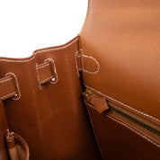 Hermès Kelly 28 Sellier Courchevel Gold Gold GHW
