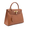 Hermès Kelly 28 Sellier Courchevel Gold Gold GHW